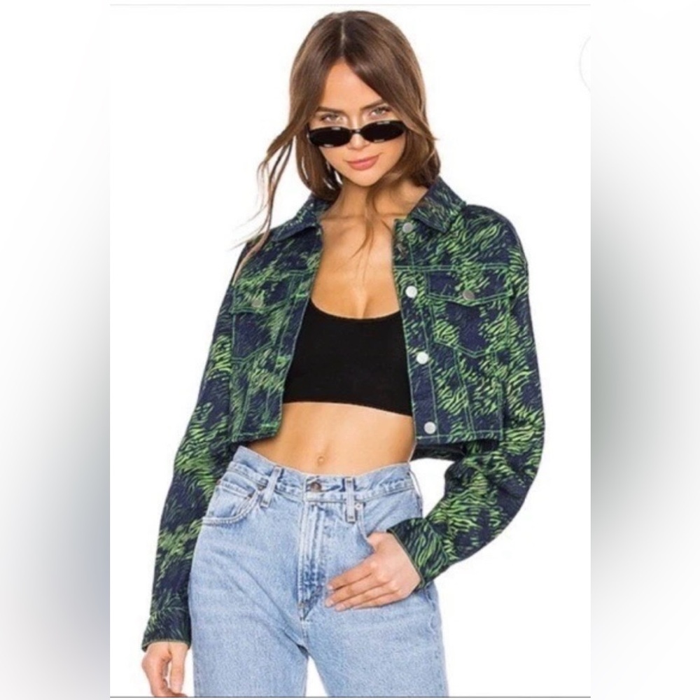I.Am.Gia. Sinead Tiger Cropped Trucker Jacket.